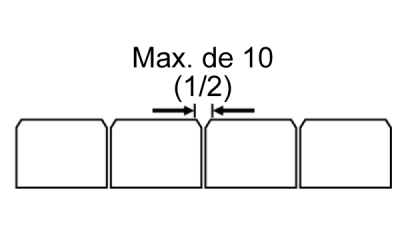 Espacement des joints dans les pavés. Assurez-vous que les interstices ne dépassent pas 5 mm.