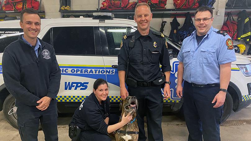 Murphy spent his time at the station showing off all the commands he knows.