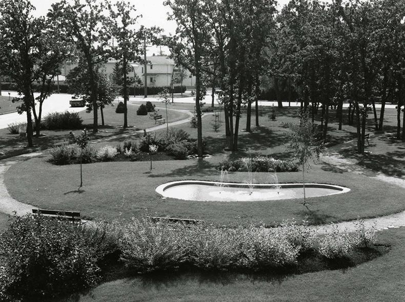 Mini-park on Academy Road at Kenaston Boulevard taken between 1960 and 1971.
