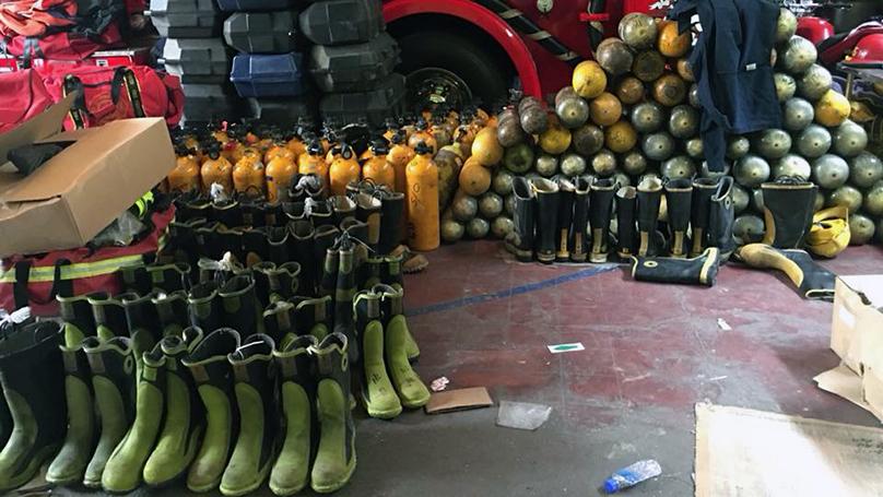 Previous donations being unpacked in the Philippines. Image provided by Firefighters Without Borders Canada