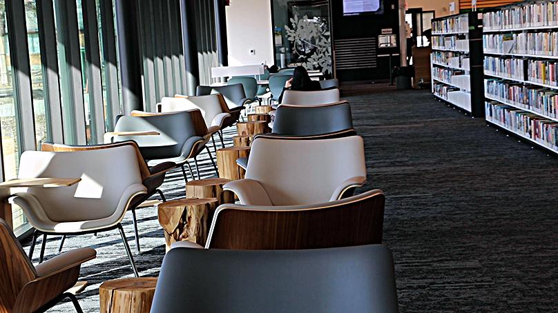 The inside of the Bill and Helen Norrie Library.