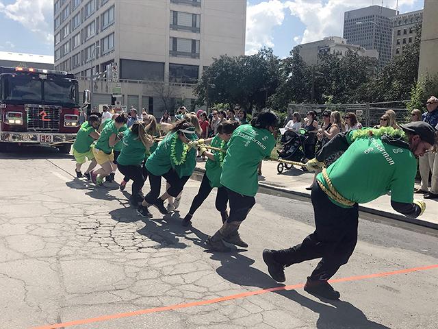 The Fire Engine Pull serves as the annual City of Winnipeg Charitable Fund campaign kickoff.
