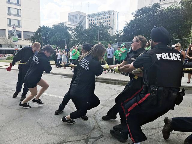 The Fire Engine Pull serves as the annual City of Winnipeg Charitable Fund campaign kickoff.