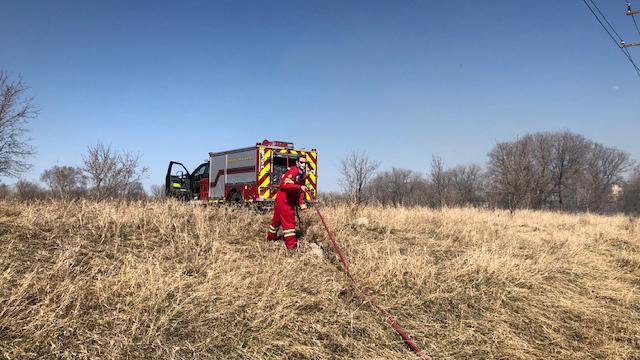 WFPS respond to a wildland fire in April 2021.