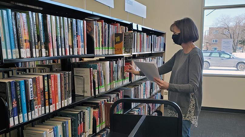 Hold requests being picked at the Osborne Library.