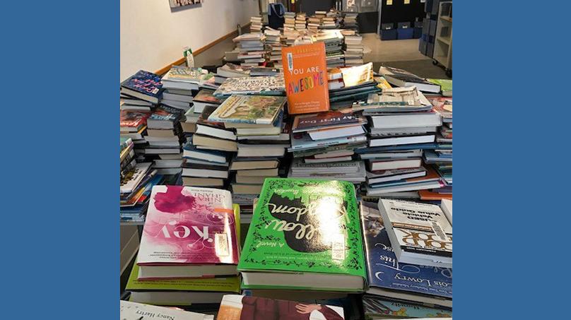 Books returned at the Charleswood Library branch.