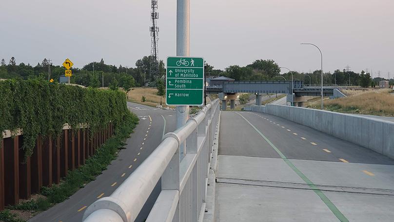 The active transportation path alongside the Southwest Transitway.