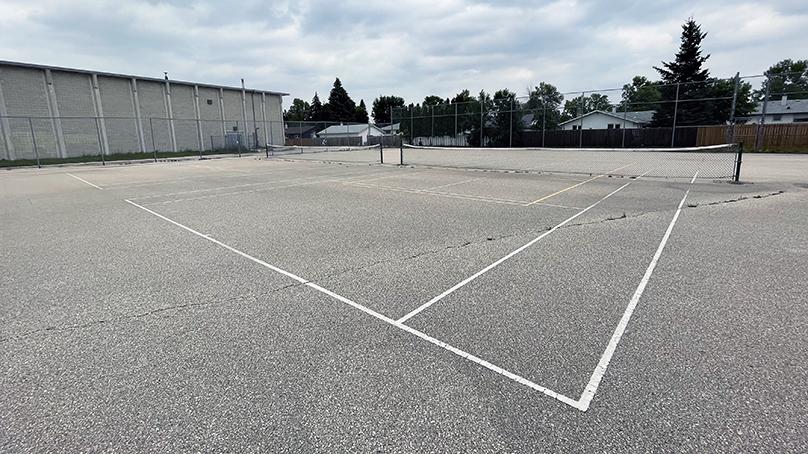 The tennis courts in Jill Officer Park.