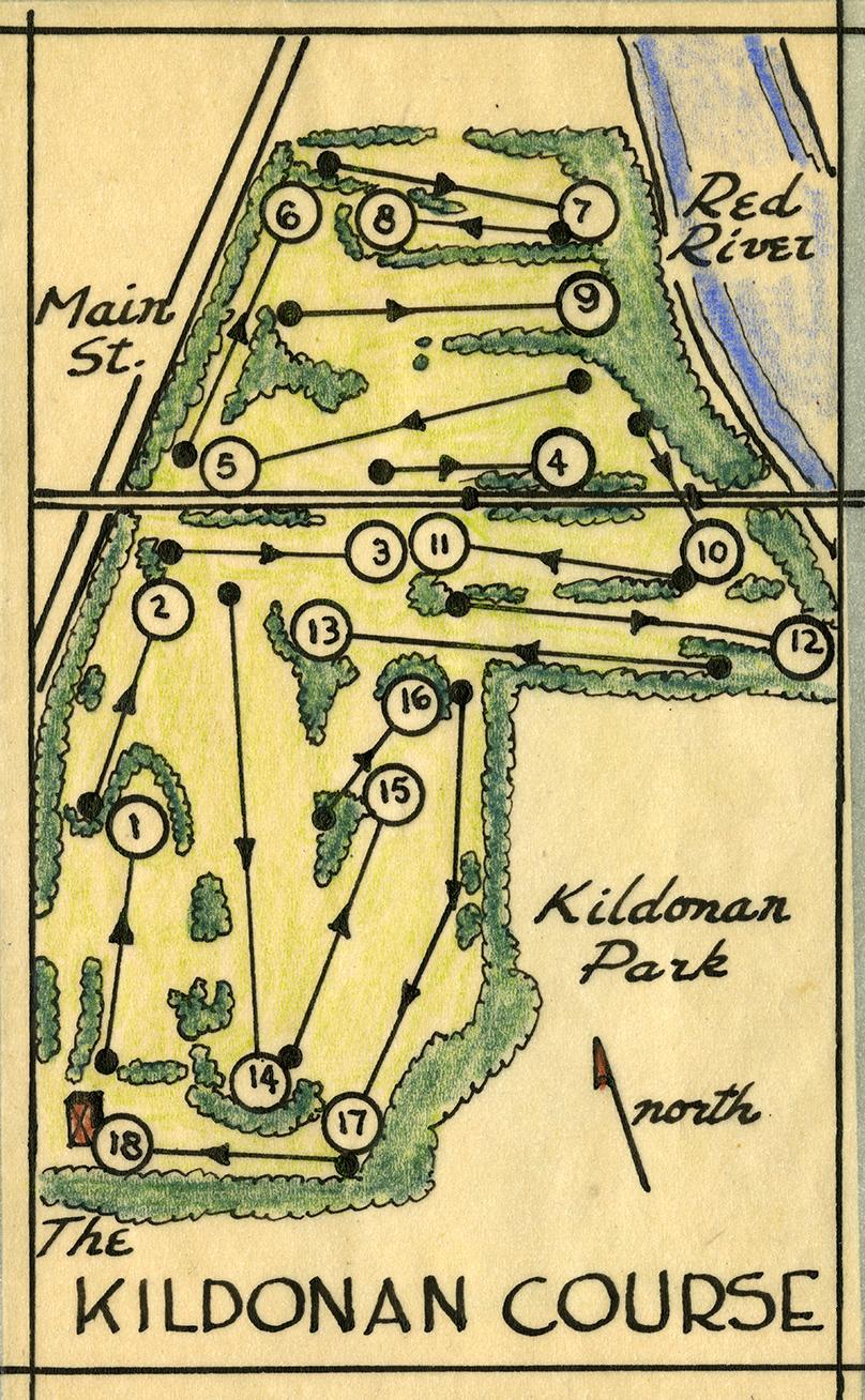 Drawn map of Kildonan Park Golf Course, no date, City of Winnipeg Archives Parks and Recreation Photograph Collection