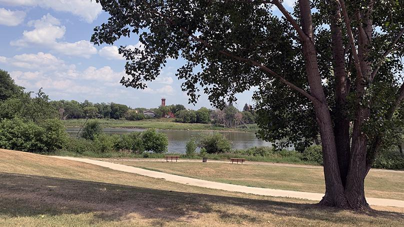 Enjoy the pathways along the Red river at Churchill Drive park