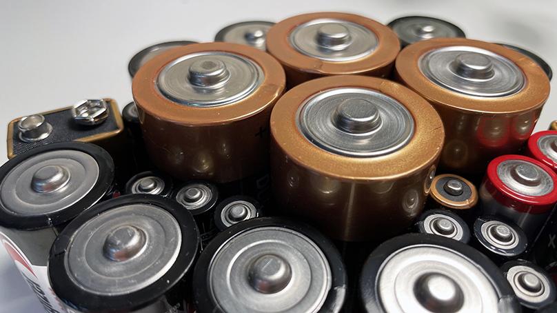 Avoid storing batteries loose in a drawer or container.