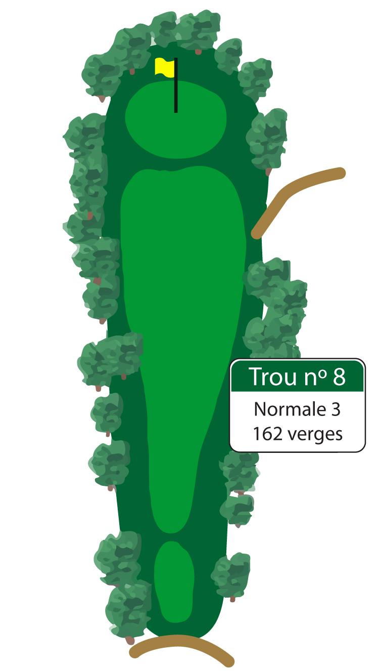 Un pittoresque tertre de départ surélevé vous attend au 8e trou. 