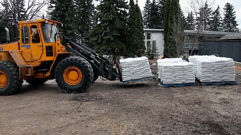 We keep a supply of sandbags going into the spring to make sure we’re ready for any river or overland flooding. 