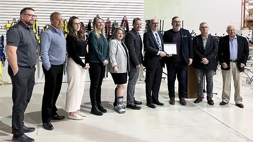 City of Winnipeg employees, along with Michael Jack, the City's Chief Administrative Officer, receive SAFE Work Certified recognition on May 1, 2023.
