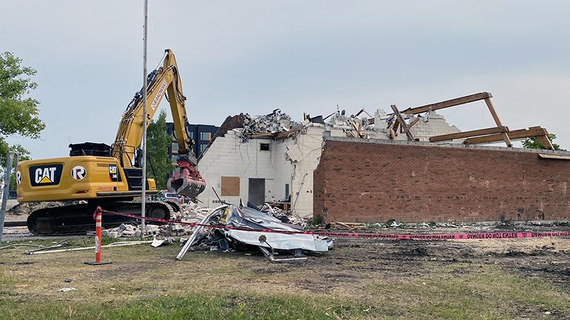 Demolition is underway on the former Winnipeg Fire Paramedic Service Station 15 in Windsor Park at 1083 Autumnwood Drive.