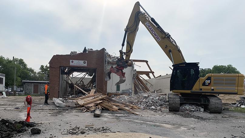 Demolition is underway on the former Winnipeg Fire Paramedic Service Station 15 in Windsor Park at 1083 Autumnwood Drive.