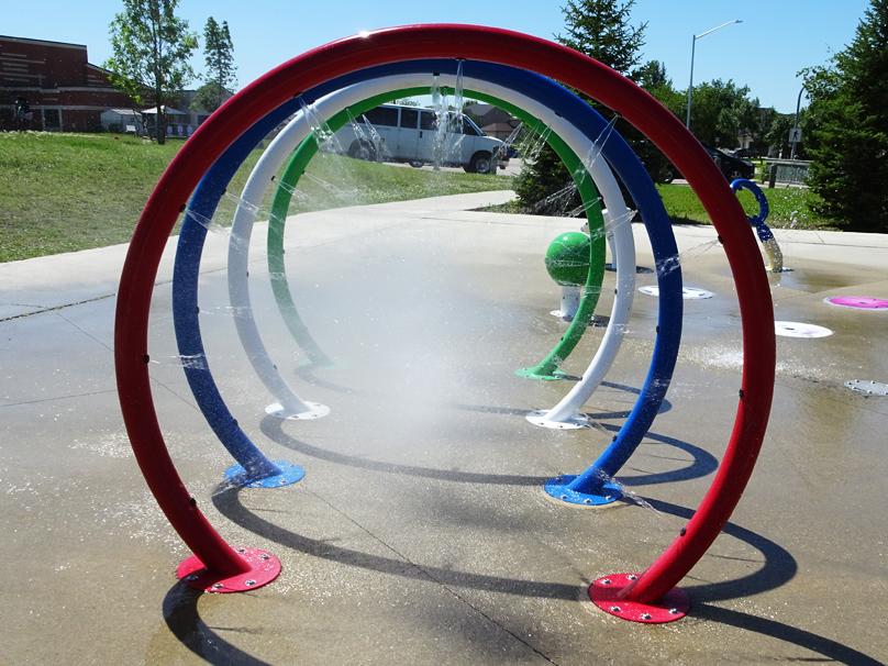 Sprinklers at Lindsey Wilson Park Spray Pad