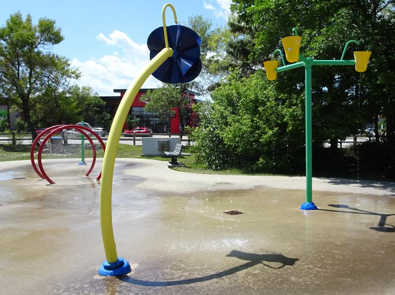 Sprinklers at St. Norbert Spray Pad