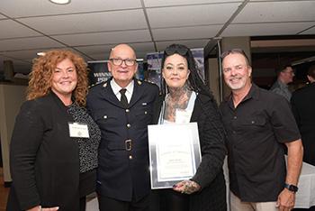 Cst. Michelle De Groot, Acting Chief Art Stannard, Ms. Della Steinke and Cst. Garnie McIntyre