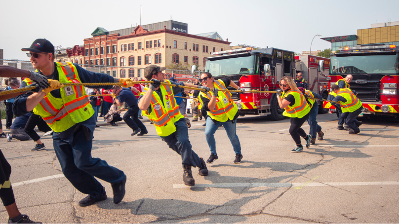 The Fire Engine Pull kicks off the annual City of Winnipeg Charitable Fund campaign.