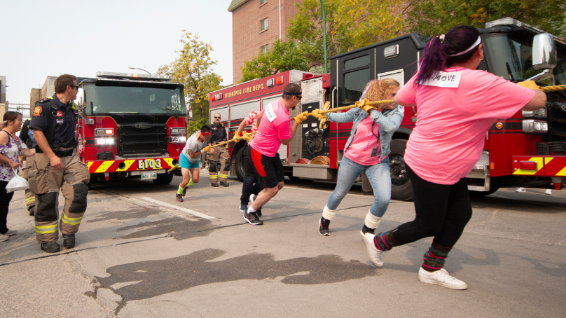 The Fire Engine Pull kicks off the annual City of Winnipeg Charitable Fund campaign.