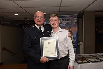 Logan Funk with Acting Chief Art Stannard