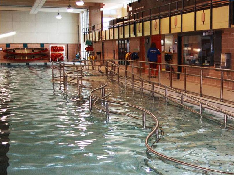 Sloped entry at Sergeant Tommy Prince Pool