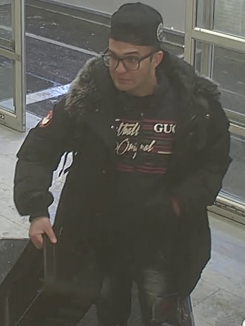 Male suspect wearing a parka