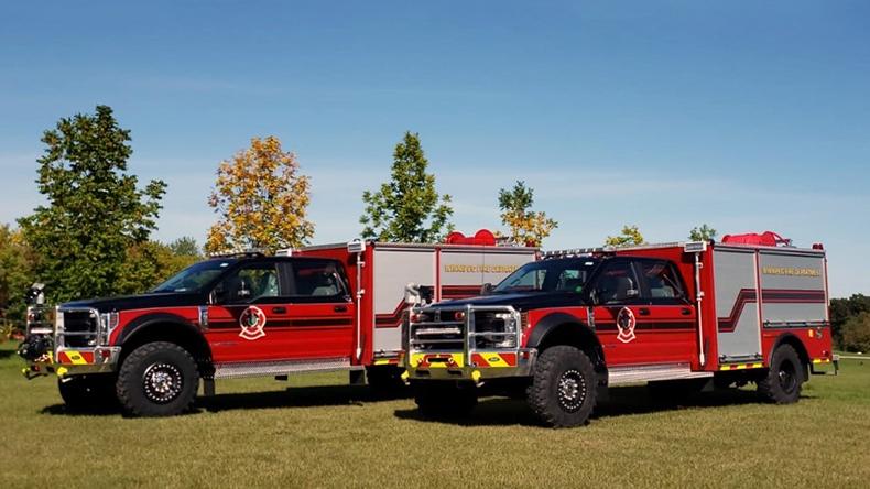 Two of the Winnipeg Fire Paramedic Service's wildland fire fighting apparatus.