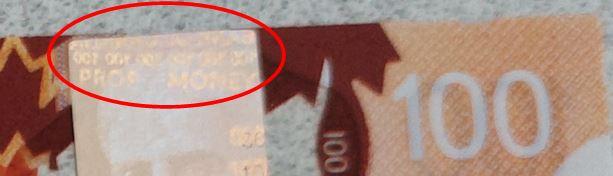 Counterfeit 100 dollar bill