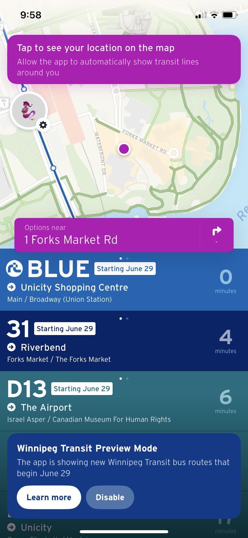 In ‘Winnipeg Transit preview mode,’ you’ll see what your route will look like after the launch of the Primary Transit Network.
