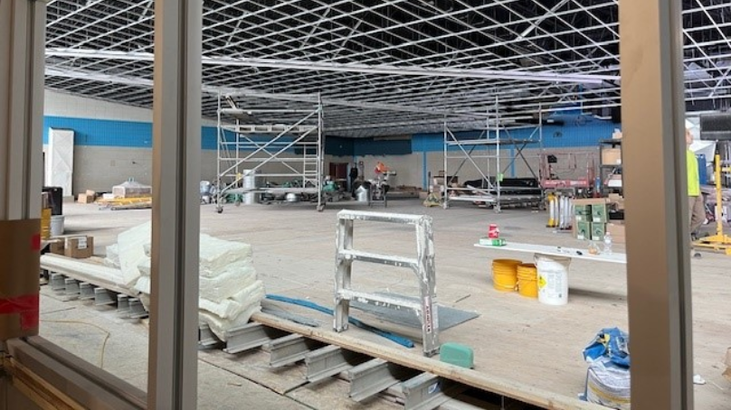 Painting and ceiling installation.