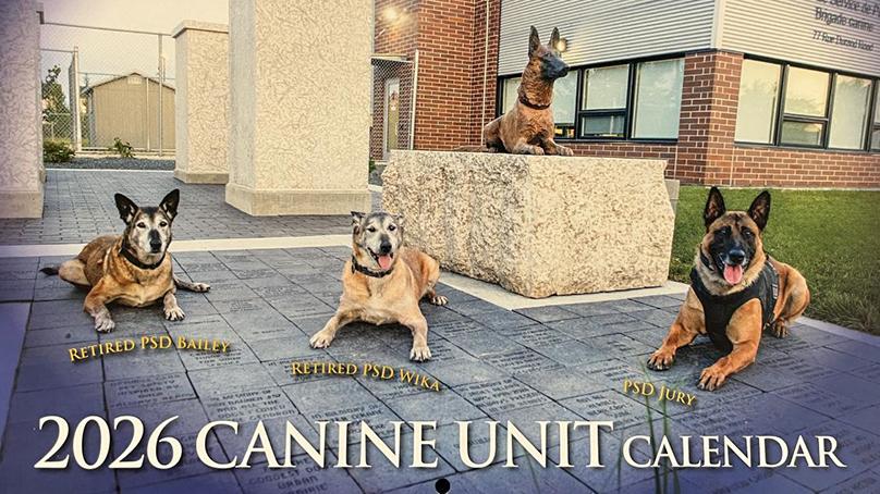 The Winnipeg Police Canine Unit and their dog partners are raising money through their 2026 calendar. You can pick it up for $20.