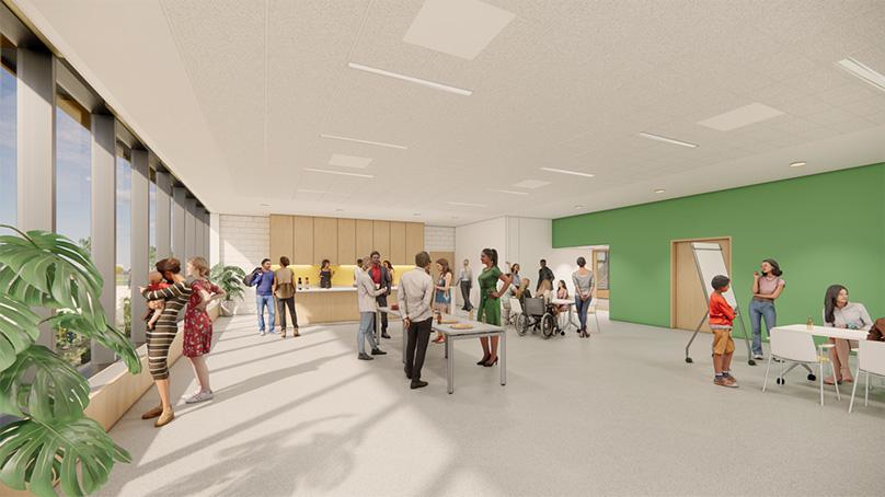 Rendering of a South Winnipeg Recreation Campus multipurpose room.