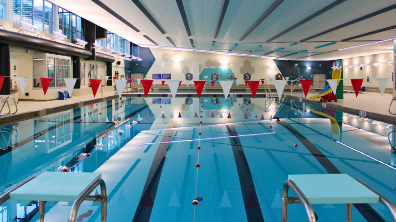 Renovations at Piscine Dan Vandal Bonivital Pool include an upgraded lobby, changerooms, and multi-purpose room.