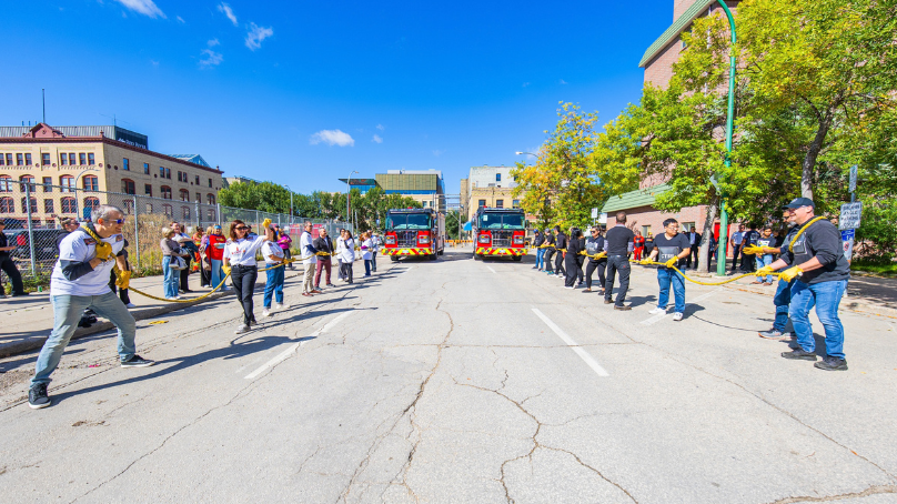 The Fire Engine Pull kicks off the annual City of Winnipeg Charitable Fund campaign.