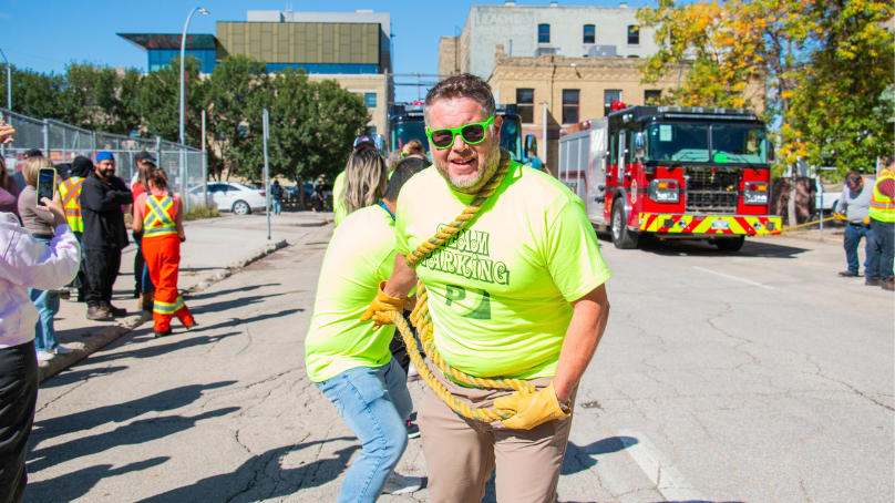 The Fire Engine Pull kicks off the annual City of Winnipeg Charitable Fund campaign.