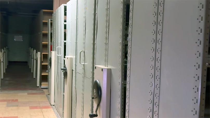 Rolling shelves that someone said had started to unexplainably move.