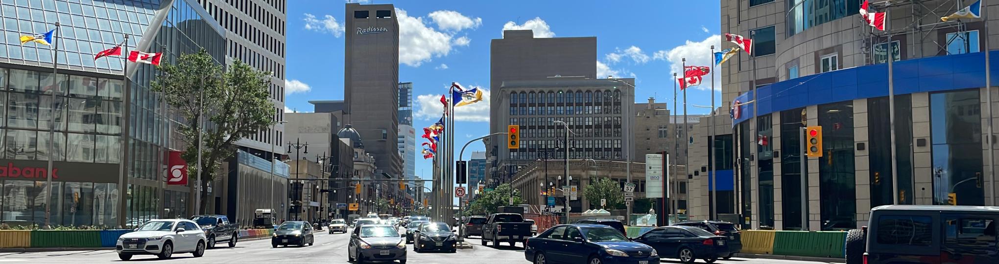 landscape of portage and main intersection
